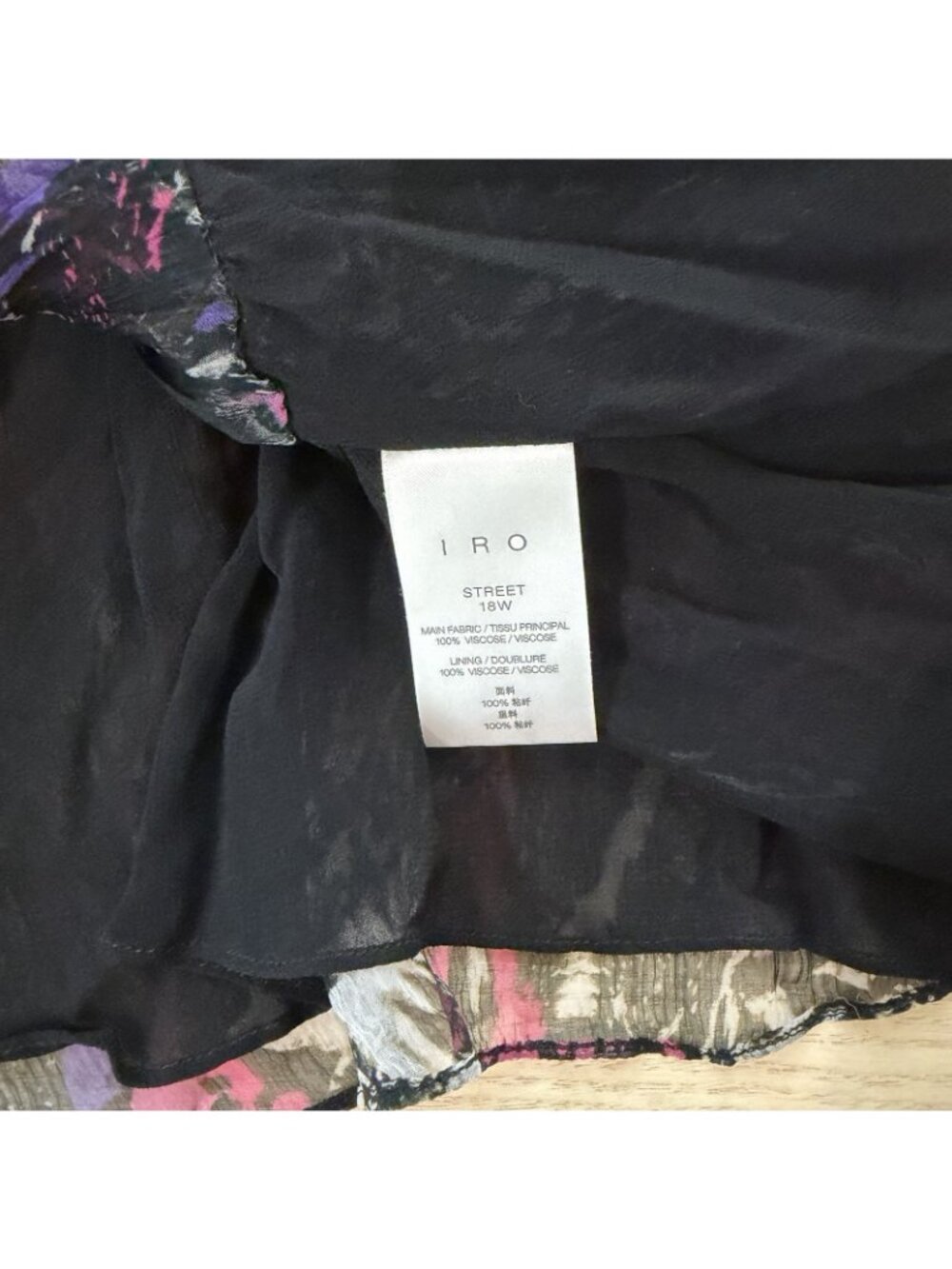 IRO Street Marble Blouse Size 36 US Small 4 Sheer Chiffon Multi Twist Knot Front - Picture 8 of 14